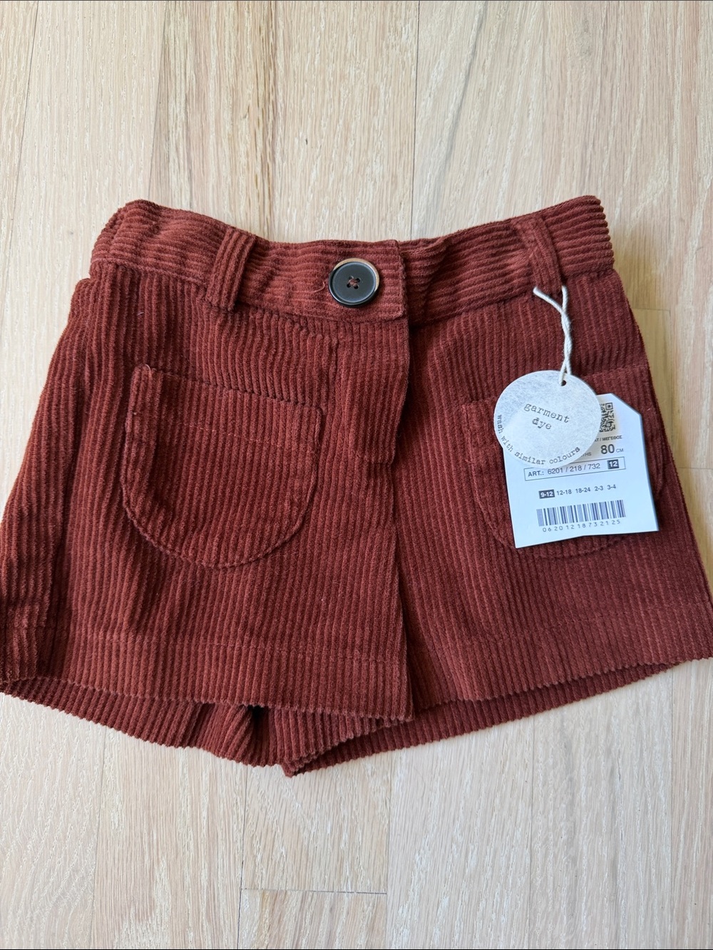 Zara Rust Corduroy Kids Shorts